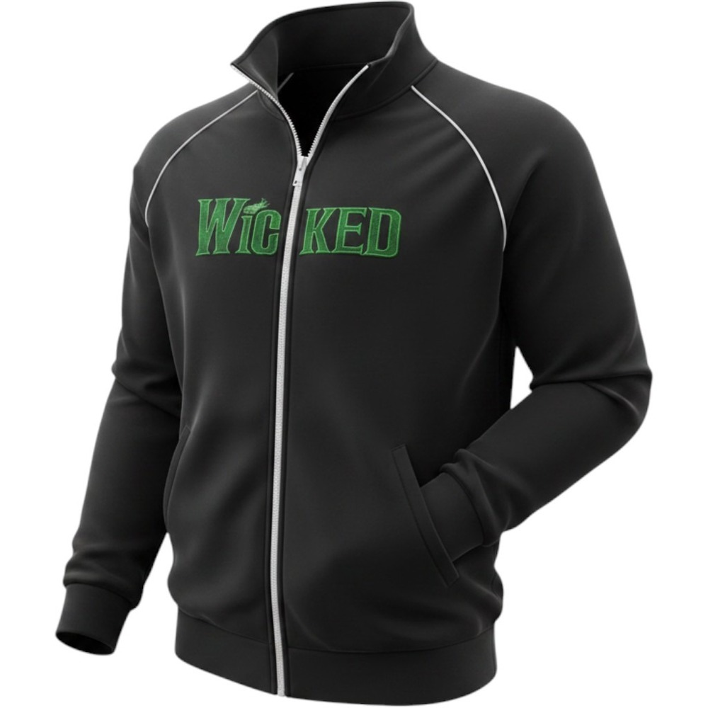 Wicked The Musical Broadway Track Jacket Full Zip Green For Good Elphaba Witch